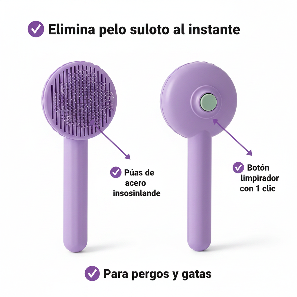 Peine Antiestático para Mascotas 🐾 – Suave, Eficaz y Sin Enredos