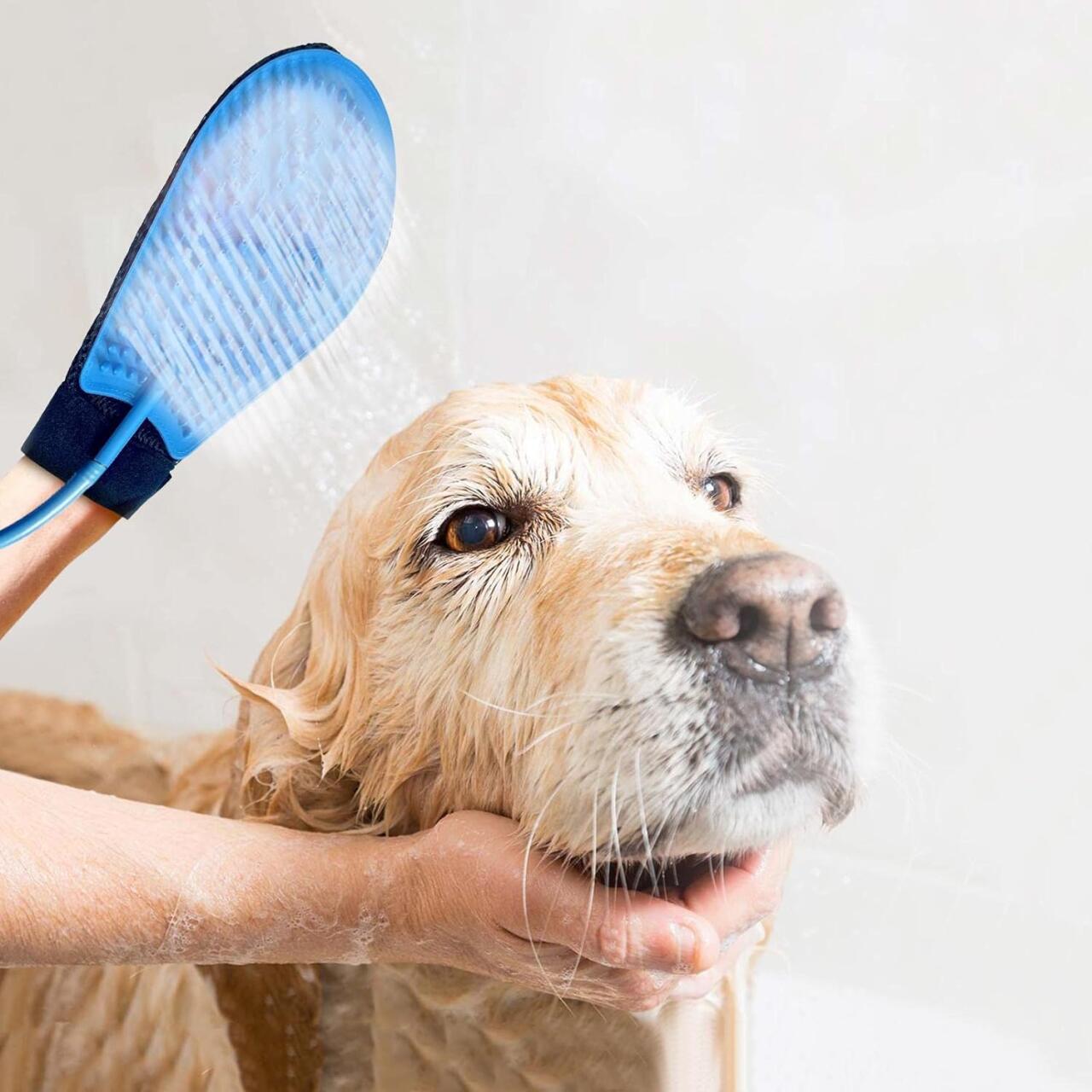 Guante de Lavado para Mascotas – Silicona con Manguera