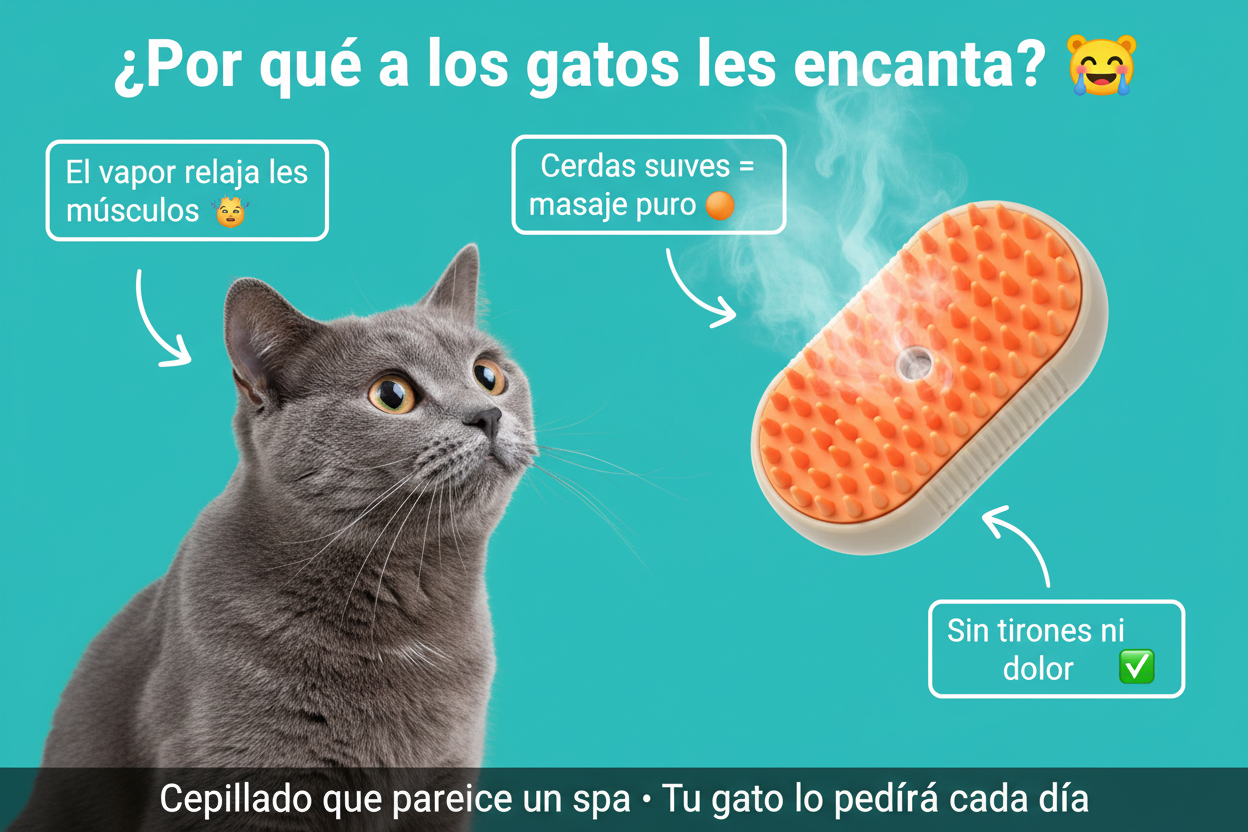 Cepillo de Vapor para Mascotas Pack 2 Piezas